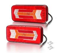 Yuanjoy 2 piezas remolque luces traseras, IP67 12 V/24 V super brillante impermeable indicador freno marcha atrás luz antiniebla reflector lámpara para remolque, camión, caravana, furgoneta, tractor