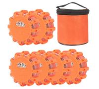 Yuanjoy 6 pcs LED bengalas de carretera de seguridad intermitente, con base magnética y gancho de luces de advertencia, 9 modos de luz para la seguridad vial para coches, camiones, barcos y más