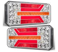 Yuanjoy LED Rückleuchten Anhänger 12/24V, IP67 Wasserdicht Rücklichter Rücklicht Heckleuchte mit Brems/Blinker/Position/Rückfahr/Nebel,für PKW LKW RV Caravan Van