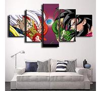 yuanjun Pegatinas De Pared 5 Unidades Lienzo Pintura Lienzo Cuadro Pintura Habitación Decoración Impresión Cartel Arte De La Pared Dragon Ball