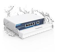 YuanLey Switch PoE de 4 Puertos Gigabit Impermeable Exteriores Conmutador de Red Ethernet No Administrado con Función VLAN, 78W de Potencia Incorporada, Soporte IEEE802.3af/at y Plug & Play