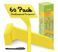 Yuanling 60 etiquetas grandes para plantas de 11.8 pulgadas, letreros de plástico impermeables para etiquetas de jardín, etiquetas tipo T, etiquetas de jardín con marcador para flores, hierbas,