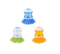 Yuannee Cepillos de Cocina con Dispensador Integrado,3 PCS Dosificador Automático de Jabón Cepillo Fregar Platos para Ollas Platos Kit Multiuso Limpieza Hogar