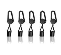 Yuannee Clip Retráctil para Encendedor,5 PCS Negro Soporte Antipérdida con Gancho Llavero Retráctil para Mecheros Clipper y Estándar Accesorio Práctico para Fumadores