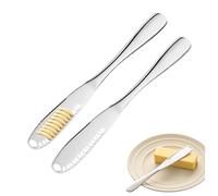 Yuannee Cuchillo de Mantequilla,2 PCS 3 en 1 Esparcidores de Mantequilla de Acero Inoxidable Rallador de Crema Multiusos Utensilios de Cocina para Rebanar Pan Queso Y Cortar Crema