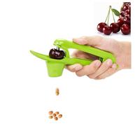 Yuannee Deshuesador de Cerezas,Inoxidable Deshuesador de Frutas Fijador de Cerezas para Cereza Aceitunas Bayas Rápido y Fácil Saca Huesos Cereza (Verde)