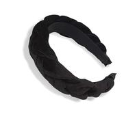 Yuannee Diademas Trenzadas para Mujer,Aro de Terciopelo Elástico Criss Cross Hair Bands Accesorios Negro Diadema de Terciopelo Ancho y Vintage para Mujeres Y Niñas