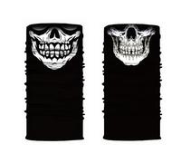 Yuannee Pañuelo Tubular Hombre,2 Bragas Tubulares con Diseño Calavera Pañuelo Multiusos Poliéster Transpirable Pasamontañas Ajustable Unisex Hombre Mujer para Moto Deporte Halloween