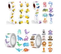 Yuannee Rollo De Pegatinas De Animales,2000 PCS Stickers Selva Motivacionales Pegatinas Decoraciones del Etiquetas Selladas Pegatina de Decoración de Fiestas para Escuela Aula Hogar