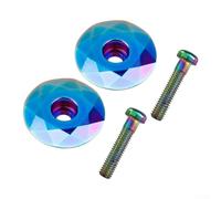 Yuanpgky 2 cubiertas superiores de auriculares para aleación de aluminio CNC con pernos de acero inoxidable para horquilla de 28,6 mm, multicolor/dorado/plateado, incluye 2 y 2 pernos (multicolor)