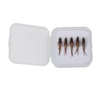 Yuanpgky 5 señuelos de mosca Nymph Stonefly para pesca de agua dulce y salada, gancho #10, juego de 12 g, compatible con trucha, salmón, lucio, lucio, lucio, metal