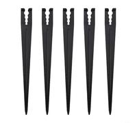 Yuanpgky 50/100 estacas de soporte de riego para manguera de 1/4 pulgadas, compatible con línea de riego por goteo de 3/5 mm o 4/7 mm, clips de PVC negro para plantas (100 unidades)