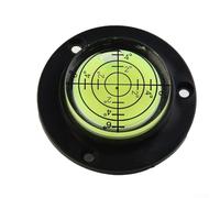 Yuanpgky Acrílico para Nivel de Diana Burbuja para Nivelación Redonda 360°, Diámetro 50mm × 12mm Altura, Cuerpo Transparente con Contorno Negro, Compatible con Mini