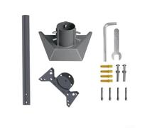 Yuanpgky Adaptador de tubo de montaje en pared para Gen 3, kit de instalación de montaje en poste largo con soporte ajustable compatible con plato estándar, asiento de (gris-A)