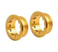 Yuanpgky Anillo de bloqueo de casete de bicicleta para cubierta de volante de aluminio CNC para MicroSpline de 12 velocidades, diseño ligero antideslizante, 32 x 13 mm, paquete de 2 (dorado)