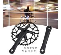 Yuanpgky Bielas huecas ultraligeras 130BCD 50-58T con plato CNC AL7075 para bicicletas de carretera, plegables y eléctricas, brazo de manivela de 170 mm, compatible con 9/10/11 velocidades (manivela