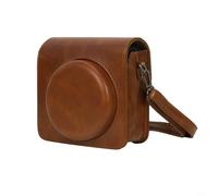 Yuanpgky Bolsa cruzada para cámara Instax SQ1 SQ40, piel sintética con diseño minimalista de color sólido, acento de hebilla de metal, cómoda correa acolchada para viajes (marrón)
