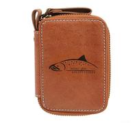 Yuanpgky Bolsa de almacenamiento impermeable para señuelos de pesca para cuchara y lentejuelas de objeto, poliuretano + organizador de EVA con capacidad de doble cara y división central, marrón