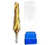 Yuanpgky Broca escalonada de 14 a 22 mm, para instalación de tuberías de plástico para carpintería, vástago hexagonal con revestimiento de titanio para estabilidad, para chapa de metal y madera