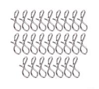 Yuanpgky Broche de pesca con mosca, 25 broches sin nudos para señuelos de gancho de moscas, conectores de cambio rápido en tamaños S/M/L, accesorios de pesca de acero inoxidable (M)