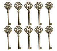 Yuanpgky Cabezales de llave de esqueleto abierto de estilo vintage para armarios y muebles, 10 piezas de herrajes de cerradura de gabinete de aleación de bronce, 88 x 31 mm, cubiertas decorativas