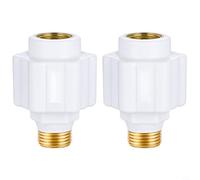 Yuanpgky Calentador de agua eléctrico antieléctrico de pared para prevención de fugas de cocina, interfaz de 1/2 pulgada, construcción de latón y plástico, color blanco con 69 mm de longitud