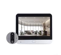Yuanpgky Cámara mirilla 1080P HD con lente gran angular y detección de movimiento PIR, timbre visual inalámbrico para seguridad del hogar, compatible con red WLAN