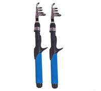 Yuanpgky Caña de pescar telescópica para pesca de mar y señuelos, fibra de carbono de 1,2 m, 1,4 m, 1,6 m, con guías de cerámica suaves, diseño ligero y compacto para todos los peces (azul 1,6 metros)