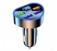 Yuanpgky Cargador de coche USB-C PD de 66 W con adaptador de carga rápida de 5 puertos para Galaxy A73/A53/A33/A23/A13, QC 3.0 y soporte de carga super, entrada de 12 V a 24 V, voltaje LED (carga)