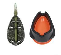 Yuanpgky Comedero de pesca de carpa en línea para aparejos terminales, 25/35/45 g, de aleación de zinc, con forma prensada, diseño plano para una larga distancia de lanzamiento y precisión en cruz (35