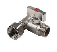 Yuanpgky Conector desviador de agua de latón de 3 vías con válvulas de cierre, adaptador de fontanería para fregadero de cocina, grifo de baño, control de flujo de agua ajustable (izquierda)