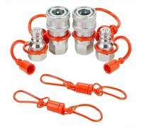 Yuanpgky Conexiones hidráulicas del acoplador de conexión rápida para ISO7241-A Serie de acero al carbono de alta presión NPT 1/2 1/4 con tapón antipolvo galvanizado para la construcción agrícola