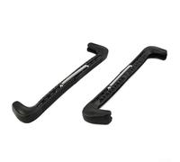 Yuanpgky Cubiertas ajustables para patines de hielo para zapatos de patinaje de velocidad, protectores con resorte de metal, protección de plástico de 31 cm para patinaje de hockey (1 par) (negro)