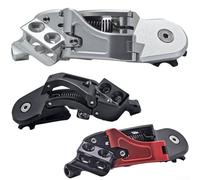 Yuanpgky Desviador trasero de 5-6-7 velocidades para bicicletas plegables Cline, compatible con volante 11-28T, convertidor de aleación de aluminio con rueda guía de nailon (8T), negro (A)