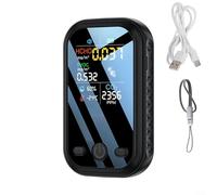 Yuanpgky Detector de calidad del aire con sensores semiconductores para HCHO TVOC y humedad, pantalla a color de 1.9 pulgadas, batería integrada de 700 mAh, tipo C (negro)
