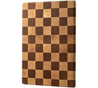 Yuanpgky Ebeny and Tabla de cortar de madera de caucho con patrón de tablero de ajedrez, tabla de cortar gruesa de doble cara, empalme sin costuras para preparación de alimentos de cocina (B)