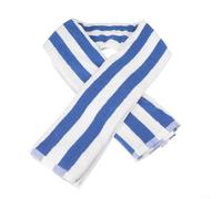 Yuanpgky Elegante funda para silla de descanso a rayas para playa y piscina, toalla de algodón puro de gran tamaño de 76 x 180 cm con bolsillo, lavable a máquina para relajarse al aire libre (azul 76