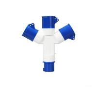 Yuanpgky Enchufe industrial de tres vías 16A 32A Conector impermeable en forma de Y, a prueba de polvo con pilares de cobre de ruibarbo para una conductividad eficiente (azul)
