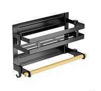 Yuanpgky Estante organizador magnético para nevera con ganchos, estante de especias de hierro para almacenamiento de cocina y baño, diseño que ahorra espacio que se adapta a la mayoría de