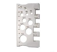 Yuanpgky Herramienta de medición de regla de paso de rosca de tornillo para tuerca de perno métrica 304 de acero inoxidable 100 mm x 3 mm, instrumento de medición profesional