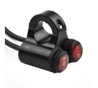 Yuanpgky Interruptor de doble botón para manillar de motocicleta de 22 mm para ATV 12 V, impermeable, control de encendido y apagado con luz indicadora roja, compatible con faros antiniebla y punto
