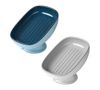 Yuanpgky Jabonera con ventosa que ahorra espacio con diseño de drenaje rápido para baño o cocina, organizador multifuncional de polipropileno para jabón y esponjas