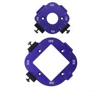 Yuanpgky Juego de 2 plantillas de radio de esquina redonda de aleación de aluminio R10-R25 y R30-R50 con escalas transparentes para enrutador de carpintería para recortar bordes y guía de corte