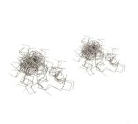 Yuanpgky Juego de 200 grapas planas de acero inoxidable 304 para grapadora en caliente - 100 piezas 0,6 mm + 100 piezas 0,8 mm para soldadura de plástico, reparación de parachoques y plástico