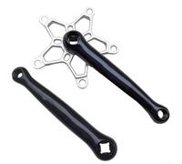 Yuanpgky Juego de bielas de aleación de aluminio para BCD de 130 mm, 170 mm de longitud con soporte inferior cónico cuadrado, configuración de plato individual o doble, 14 mm-9/16 (plata)