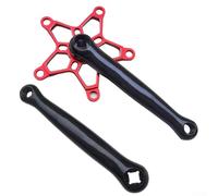 Yuanpgky Juego de bielas de aleación de aluminio para BCD de 130 mm, 170 mm de longitud con soporte inferior cónico cuadrado, configuración de plato individual o doble, 14 mm-9/16 (rojo)