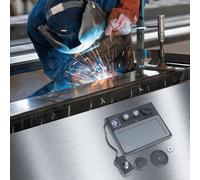 Yuanpgky Lente de soldadura recargable de oscurecimiento automático con tecnología de color verdadero, amplia área de visión de 110 x 90 mm, sensibilidad ajustable para protección profesional