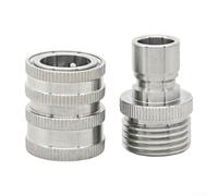 Yuanpgky Manguera de jardín de acero inoxidable de 3/4 pulgadas de conexión rápida, adaptador de lavadora de alta presión, para fontanería de jardín y uso de equipos de limpieza al aire libre