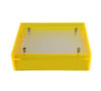 Yuanpgky Marco de fotos acrílico transparente con separadores cromados y tornillos para montaje en mesa o pared en rojo, verde, amarillo, naranja (amarillo)