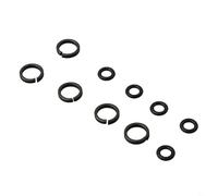 Yuanpgky Paquete de 5 anillos de bloqueo de llave de aire de 3/8 pulgadas | Evita la caída del enchufe, agarre seguro, incluye junta tórica, se adapta a llaves de aire, acero negro